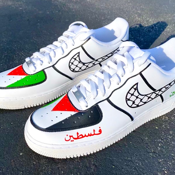 Nike Air Force 1 - Palestine - Hand Painted