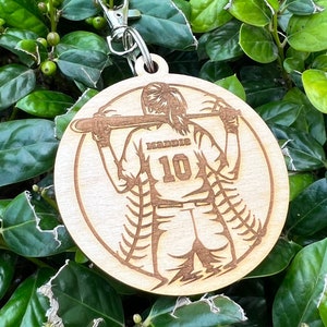 Softball Keychain, Softball Personalized Keychain, Softball Tag, Team Gift, Softball Bag Tag, Softball Player Gift