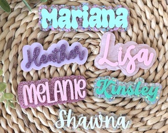Imán acrílico personalizado para taquilla, accesorio con nombre personalizado, imán con nombre para taquilla