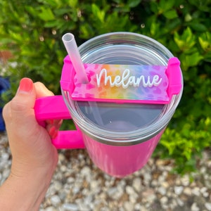 30oz or 40oz Stanley Tumbler Name Plate, Personalized Name Tag for Stanley Lid, Name for Tumbler Lid, Stanley Cup Accessories