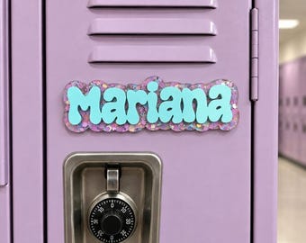 Imán acrílico personalizado para taquilla, accesorio para dormitorio, imán con nombre para taquilla