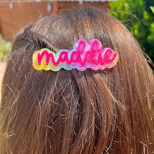 Personalized Name Hair Clip, Name Clip, Personalized Hair Bow, Alligator Clip, Personalized Barrette, Hair Accessory, Claw Clip, Hair Clip