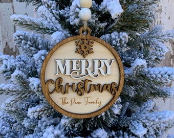 Adornos de madera para Navidad 2024/Adornos navideños personalizados/Etiquetas de regalo/Etiquetas para medias/Adornos con nombre personalizados/Decoración navideña/