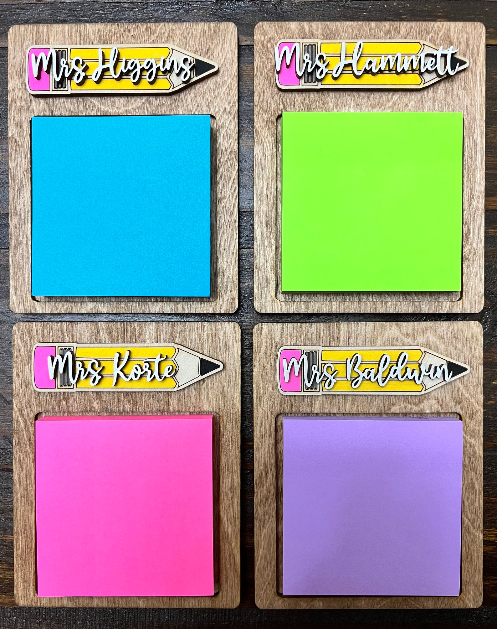 Teacher Sticky Note Holder Personalized Teacher Gift Teacher Etsy