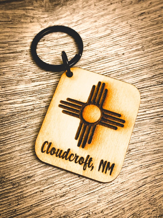 Download Free Cloudcroft New Mexico Zia Symbol Wood Lasered Keychain Etsy SVG Cut Files