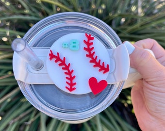 Topper de placa de nombre de béisbol // Toppers de nombre de Stanley 40oz // Toppers de nombre de Stanley 30oz // Placa de nombre de Stanley // Etiqueta de tapa personalizada