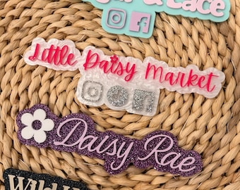 Custom Acrylic Social Media Handle Tags | Business Logo | Watermark Signs for Small Shops | Business Branding Sign