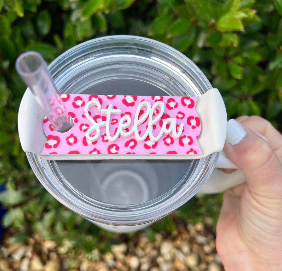 Pink Leopard Stanely Lid Tag, Valentine's Stanley Name Plate, Stanley ...