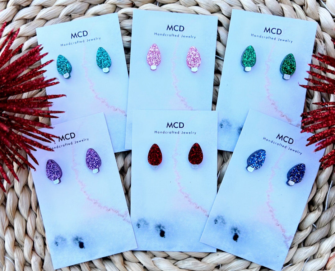 Christmas Muted Light Bulb Jacket Earrings