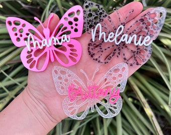 Placa de nombre de Butterfly Stanley // Etiqueta de tapa de Butterfly Stanley // Accesorios de copa Stanley // Toppers de 30 oz y 40 oz