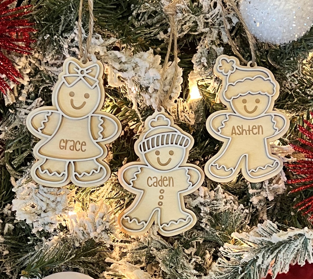 Custom Gingerbread Personalized Gingerbread Ornament, Wooden Personalized Gingerbread ...