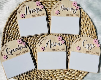 Te amo porque firma // Imán de mensaje de amor de borrado en seco para mamá o abuela // Regalo del Día de la Madre // Regalo para mamá // Regalo para la abuela