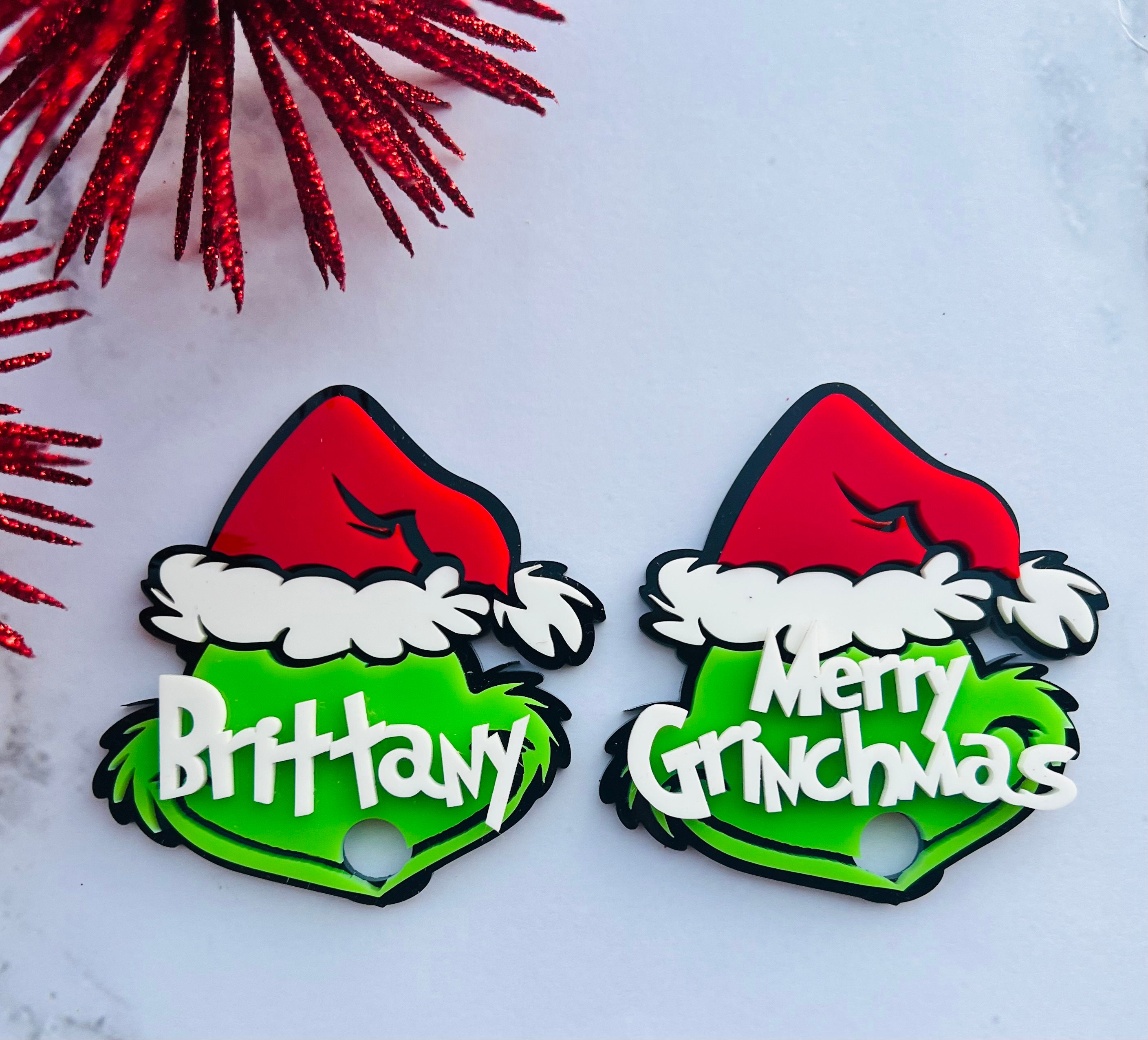 Grinch Stanley Name Plate, Stanley Cup Name Plate, Stanley Name Tag,  Personalized Tumbler Name Tag, Stanley Topper, Christmas Stanley Plates 
