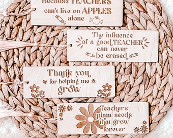 Laser Engraved, Wooden, Teacher Bookmark, Teacher Gift, Teacher Appreciation, End of Year Gift