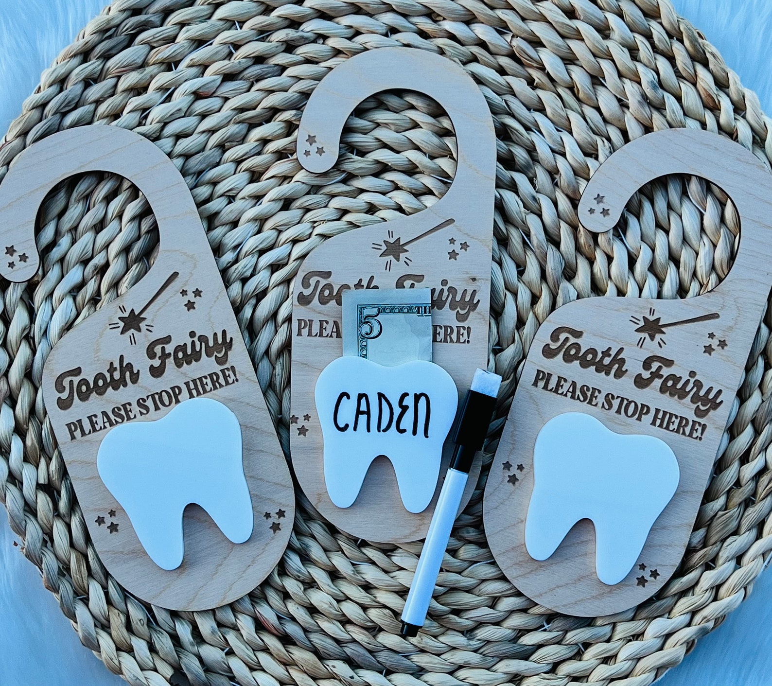 Tooth Fairy Wooden Door Hanger || Custom Name Tooth Fairy Pick up Box ...