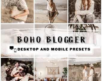 12 Boho Blogger LIGHTROOM Presets para MÓVIL y ESCRITORIO / Boho presets, filtros instagram, azul turquesa, verdes apagados