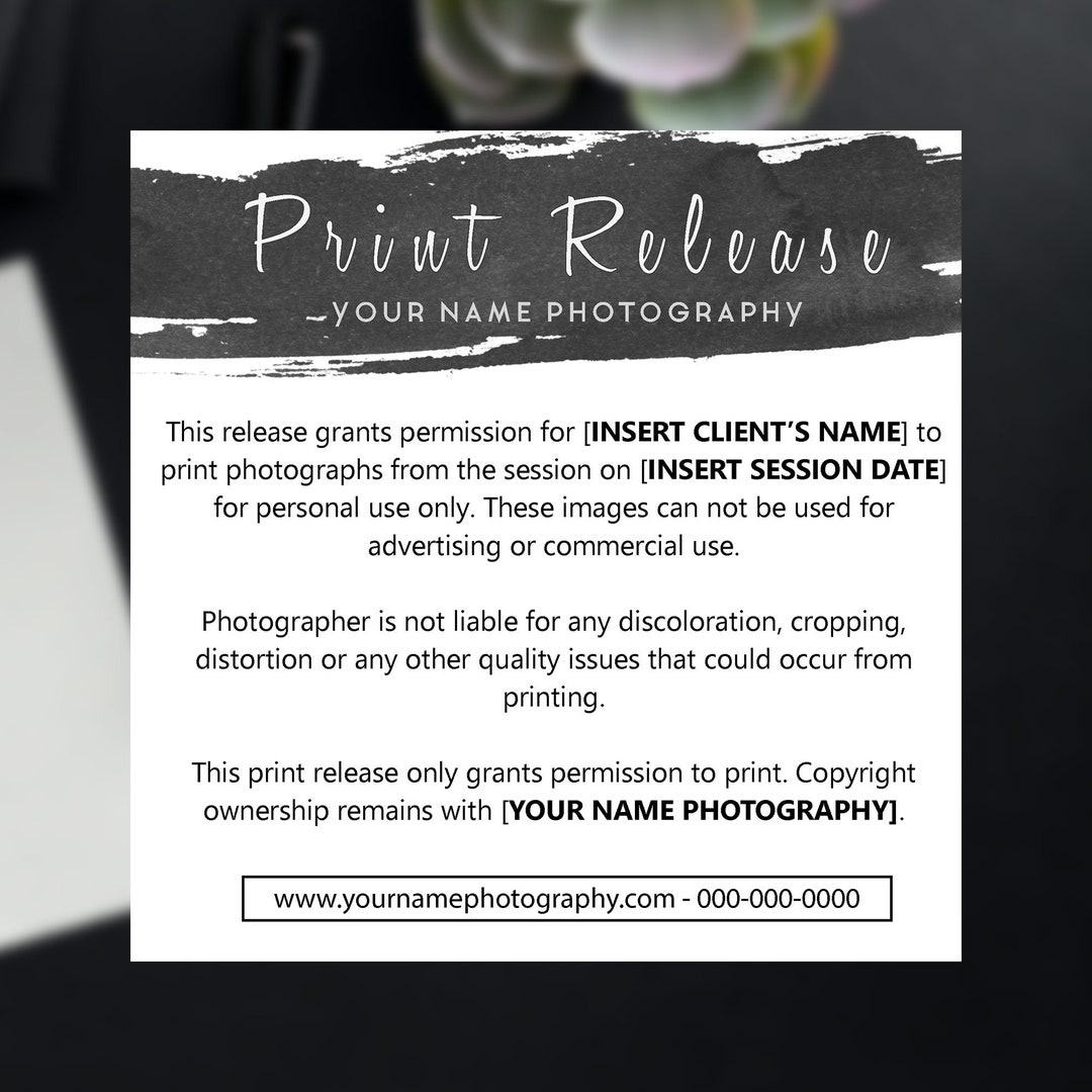 Photography Print Release Template Black PSD Format for Easy Editing Photography Print Release Template Black PSD Format for Easy Editing