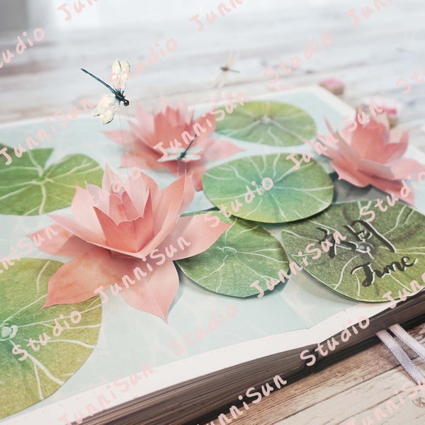 Lotus Flower POP-UP Card Template | JunniSun Bullet Journal