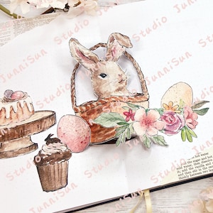 Paashaas POP-UP-kaartsjabloon | JunniSun Bullet Journal