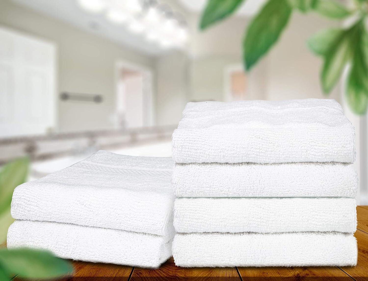 30 x 30 Cm Set of 6 pcs Hand Face Shaving Towel 100% COTTON Luxury white Hotel Type