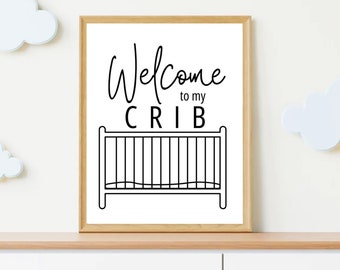 Welcome to My Crib Wood Sign Nursery Decor Baby Room Wall Art Baby