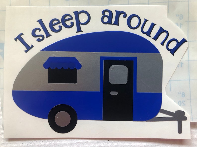Camper Decal I Sleep Around Happy Camper Camping RV - Etsy