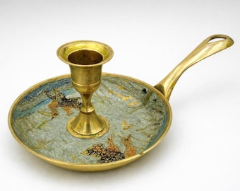 Indian Candlestick Holder with Birds Vintage Souvenir
