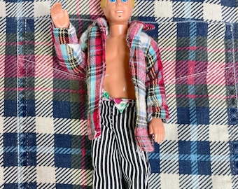 VINTAGE Ideal Boyfriend 90s Grunge Nicholas Doll Plaid Mattel Family Corners 7"