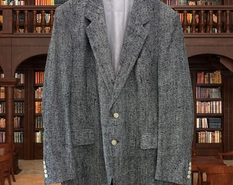 Vintage Courtenay Tweed Style Mens Blazer XL 80s 90s Mens Blazer Wool Blend VTG