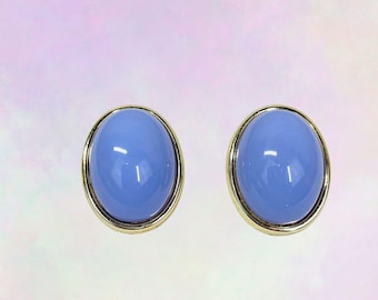 Vintage 80s Earrings Lavender Gold Chunky 80s VTG Original Clip On Earrings VTG
