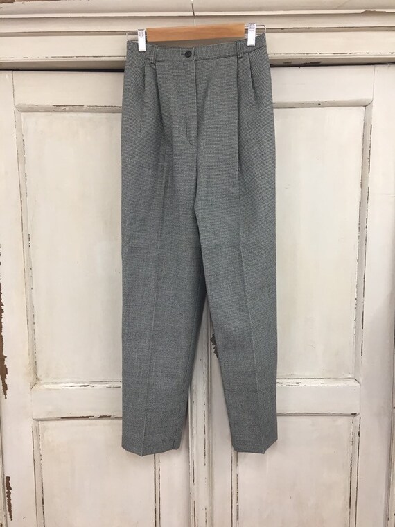 Vintage Pleated Wool Pants, High Waisted Wool Plea