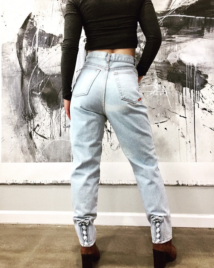 Vintage 1980's Jordache Jeans, Ankle Bow Jordache Jeans, High