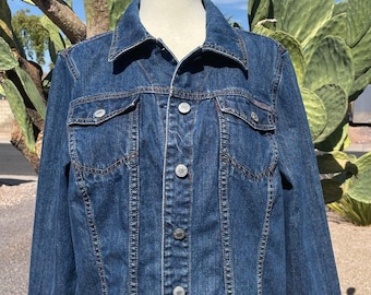 Vintage Denim Jacket Medium VTG Liz Claiborne Jean Jacket VTG Jean Button Down M