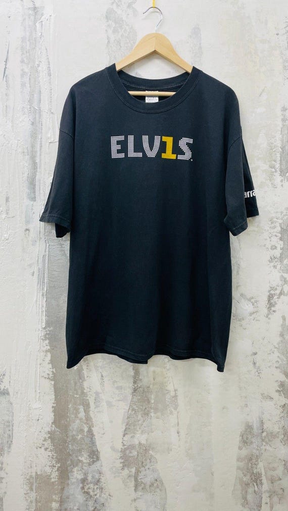 ELVIS T-Shirt Mens XL Elvis Harrahs Elvis Y2K TShirt Black XL Mens Elvis Concert