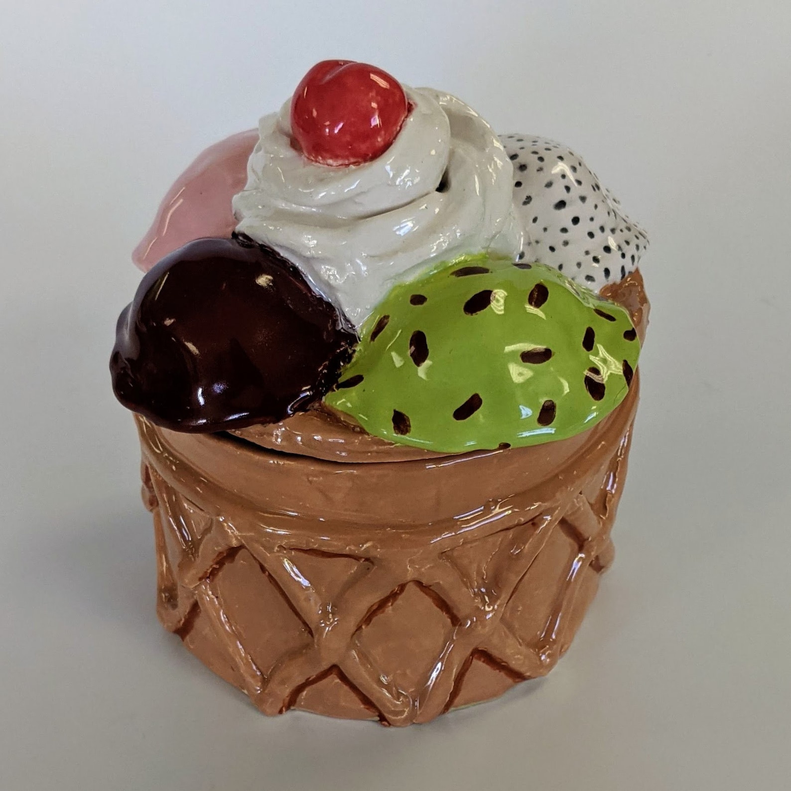 Ice Cream Sundae Ceramic Trinket Box Etsy