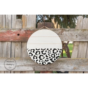 Cheetah Leopard Print SVG voor rond bord - boerderijdeurhanger SVG, Cricut Cut-bestand, Instant Download SVG