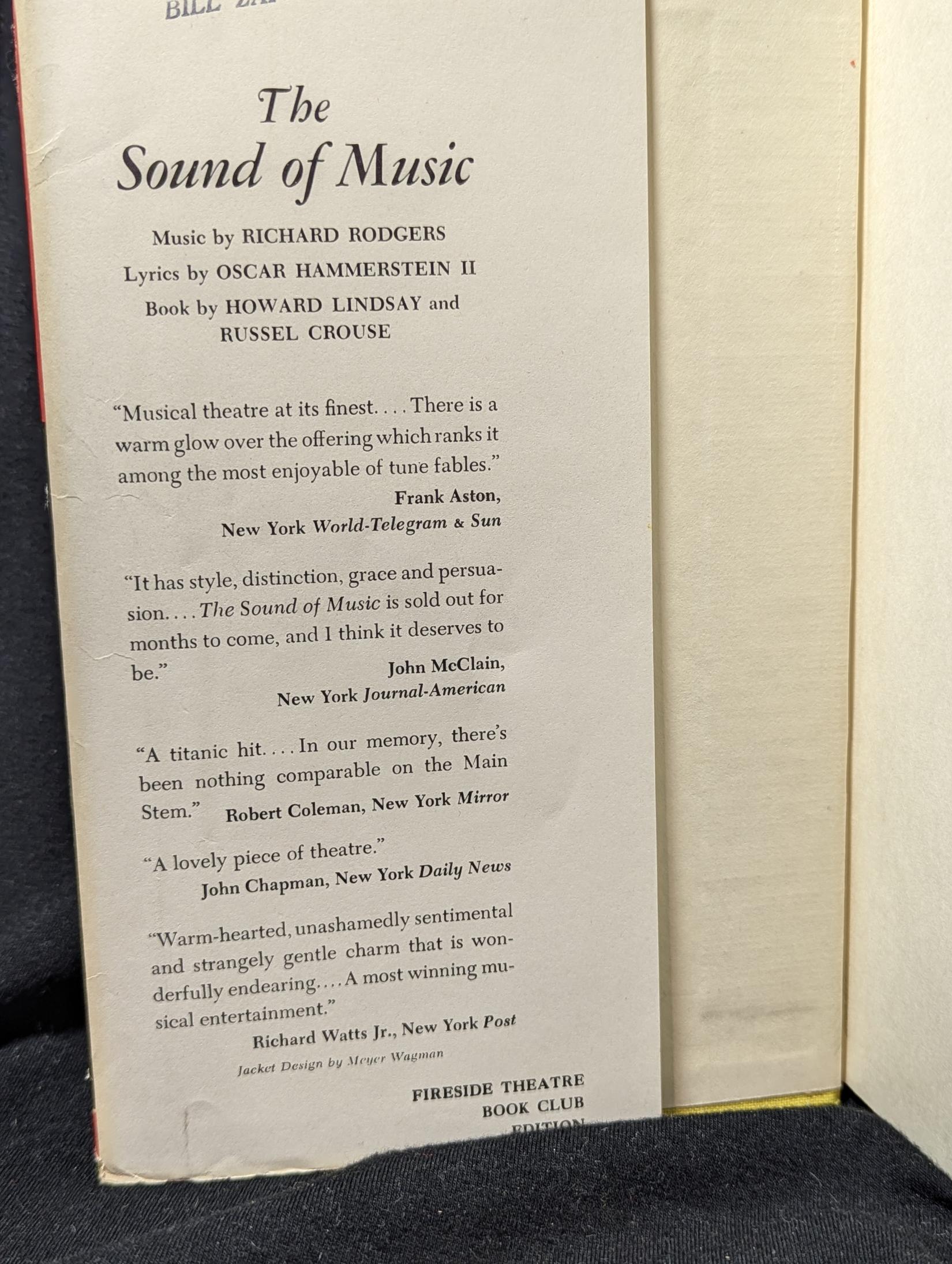 The Sound of Music Hardcover: 1960 First Edition, Random House - Etsy