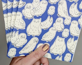 Reusable Sticker Book: Owls cover, 10 Silicone-coated Pages