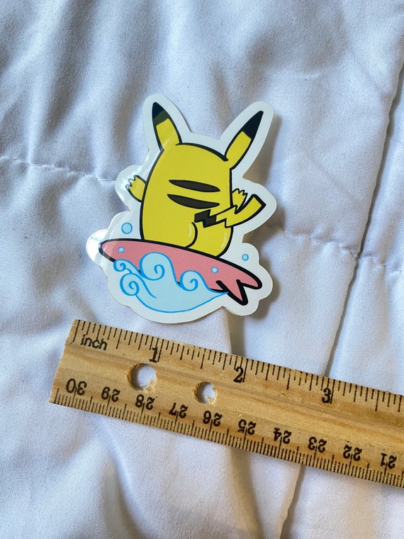 Surfing Pikachu Vinyl Sticker Pikachu Sticker Pokemon Sticker Gift Laptop  Sticker Waterbottle Sitcker Pikachu Butt Sticker 