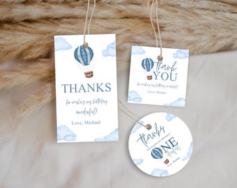 Mr ONEderful Birthday Favor Tags, Birthday Thank You Tags, Editable Gift Tag Download, Goodie Bag Labels