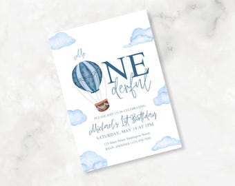 ONEderful Birthday Invite, Mr ONEderful 1st Birthday Invitation, First Birthday Boy