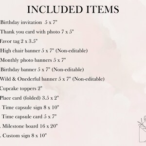 List of included items within bundle