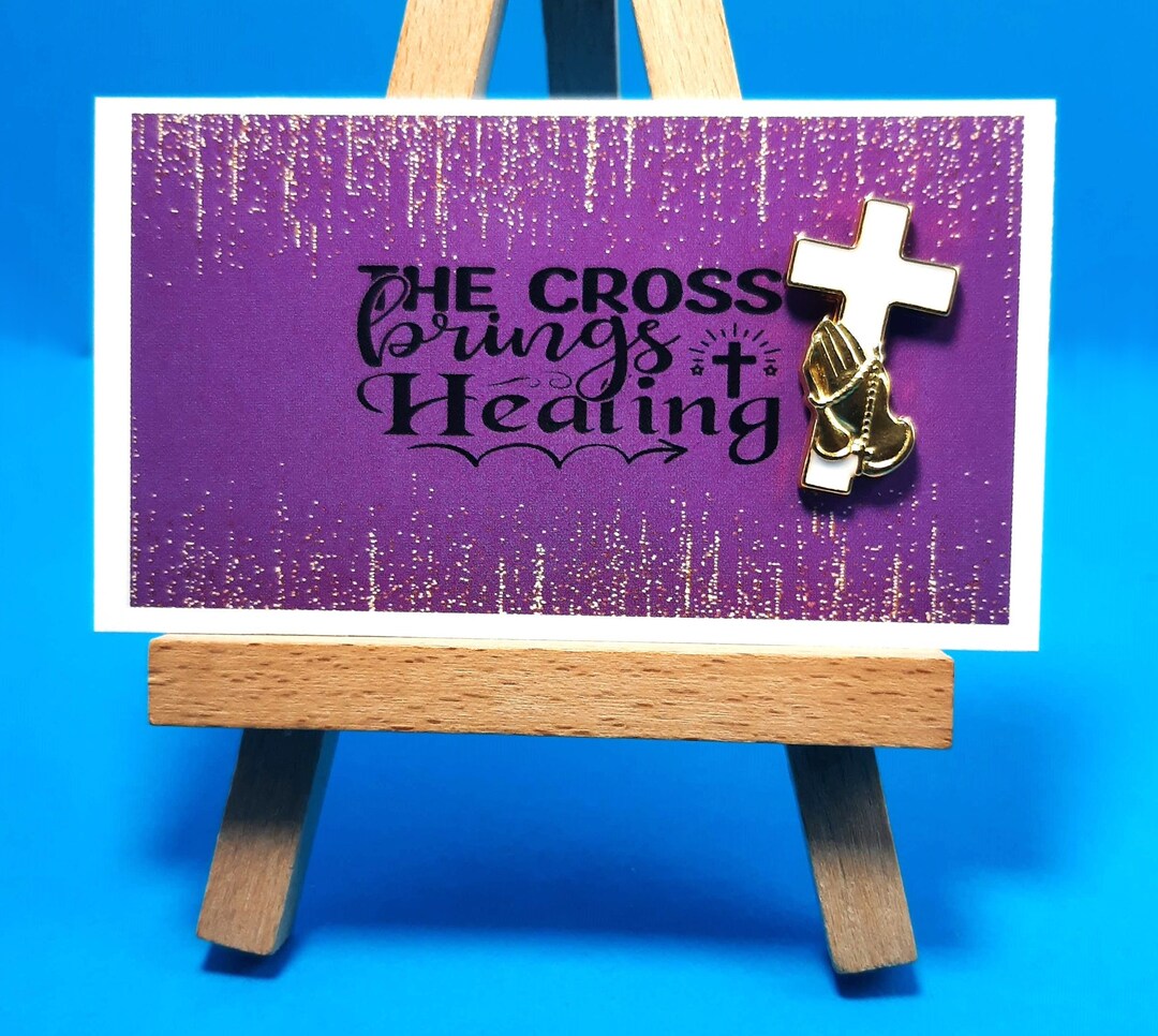 Prayer Card W Cross Pin - the Cross Brings Healing SKU CA-1163 - Etsy