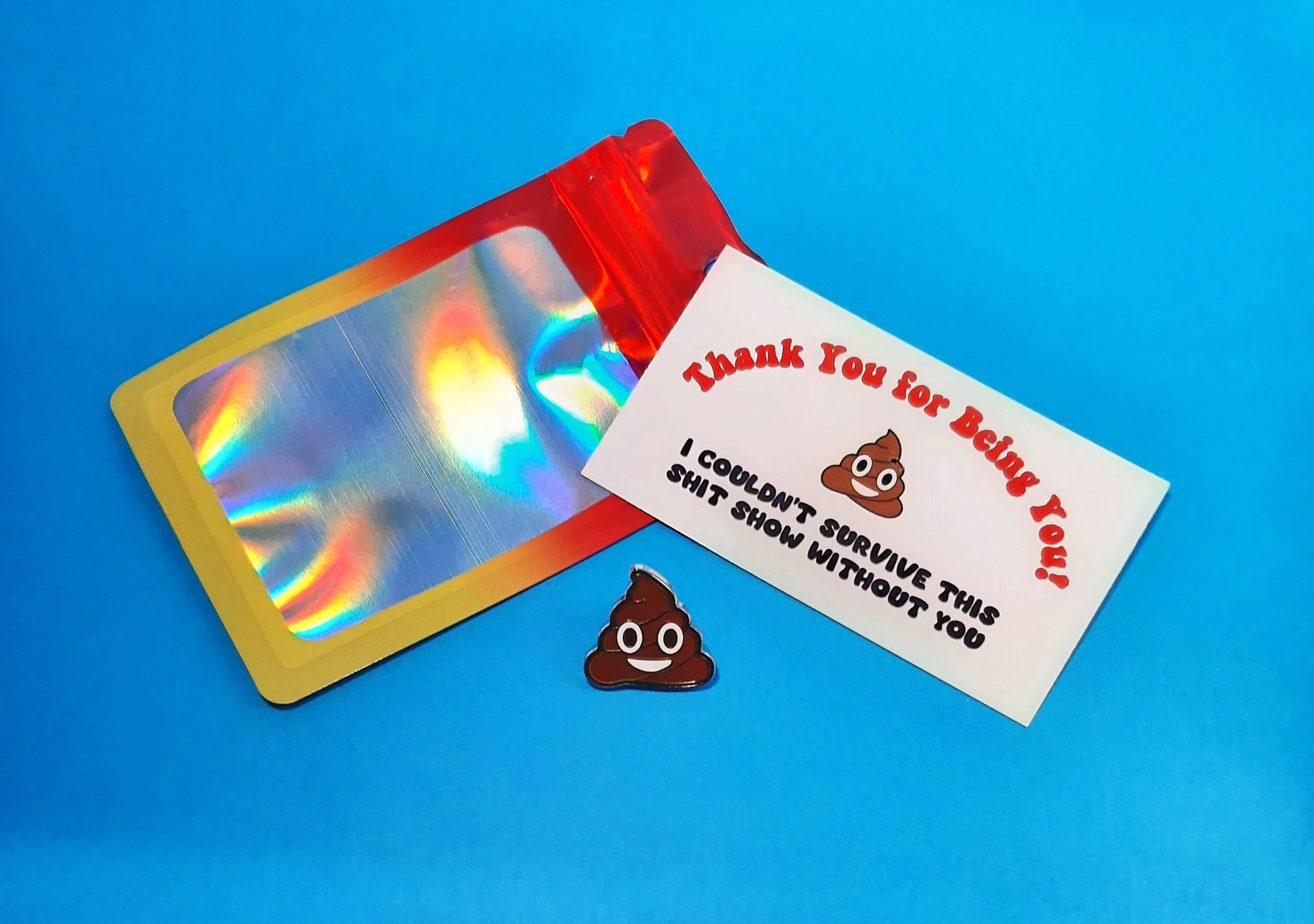 Thank You Card W Poop Emoji Pin Thank You for Being You I Couldn't ...