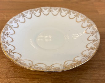 Salisbury Bone China Plate SLS40 Green /& White Gold vine /& Dots 11/" RARE @23