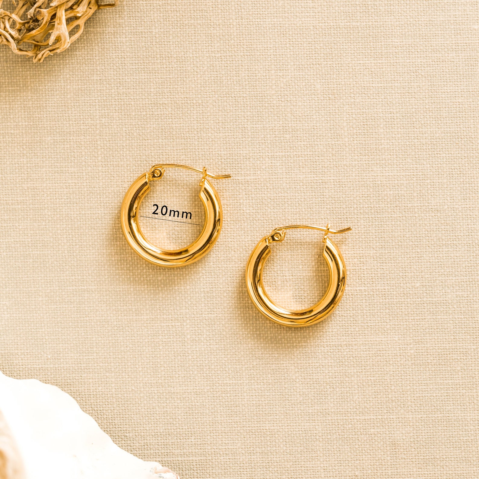 Gold Thick Hoop Earrings 18k Gold Vermeil Earrings Chunky Etsy Australia