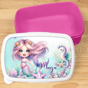 Zeemeermin SNACK BOX, gepersonaliseerd, roze of wit
