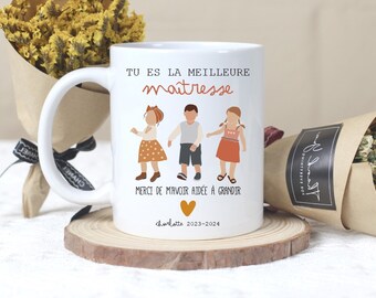 MUG céramique, spécial cadeaux de fin d'année, "Tu es la meilleure maîtresse (ou autre)" personnalisé