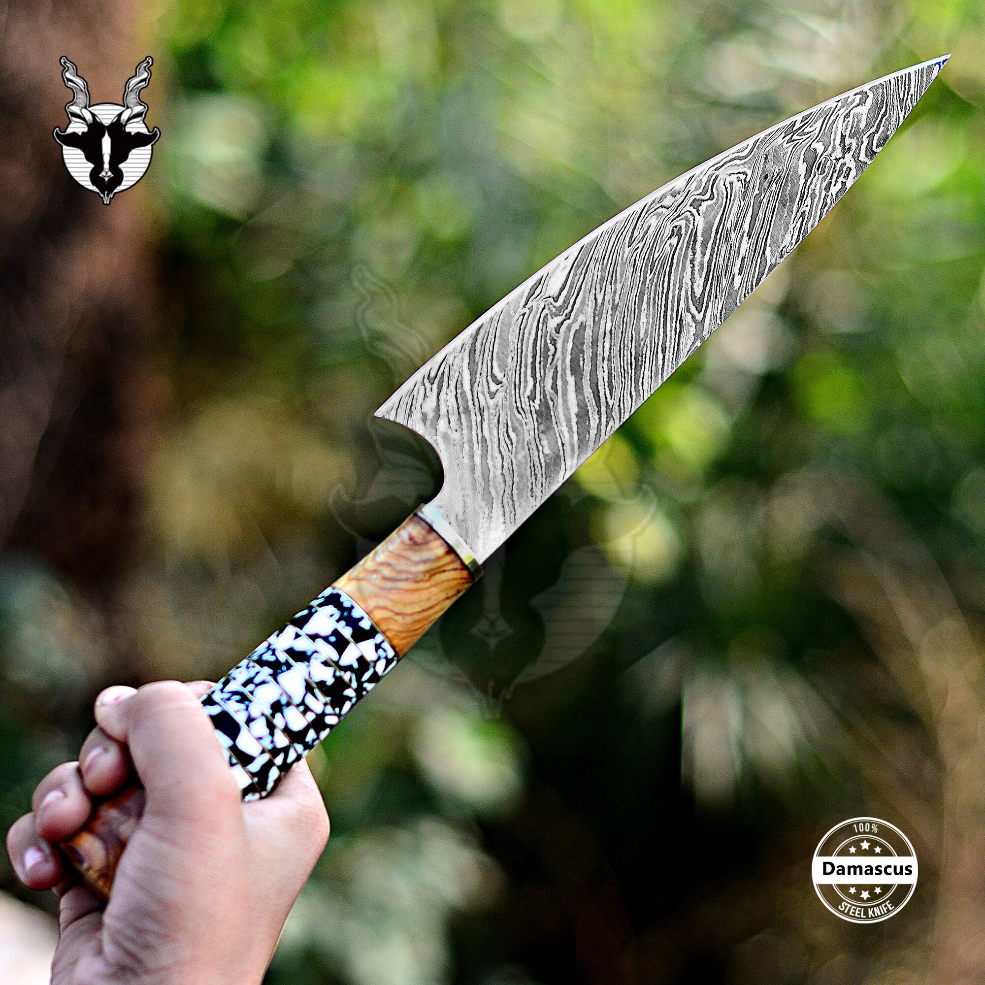 Custom Handmade Damascus Chef Knife 150 Layers Damascus Steel Etsy