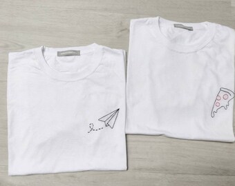 ricamo a mano su t shirt